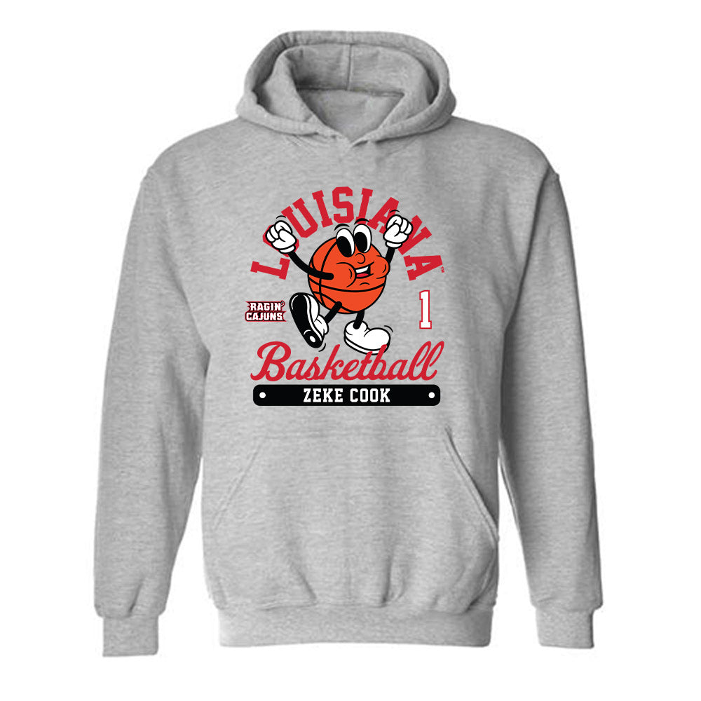 Louisiana - NCAA Men's Basketball : Zeke Cook - Fashion Shersey Hooded Sweatshirt-0