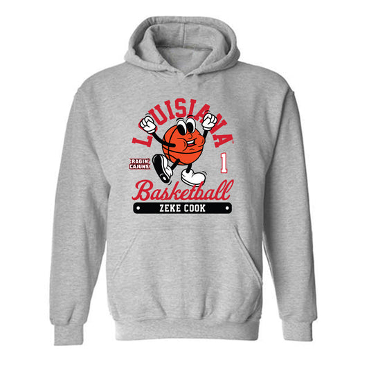 Louisiana - NCAA Men's Basketball : Zeke Cook - Fashion Shersey Hooded Sweatshirt-0