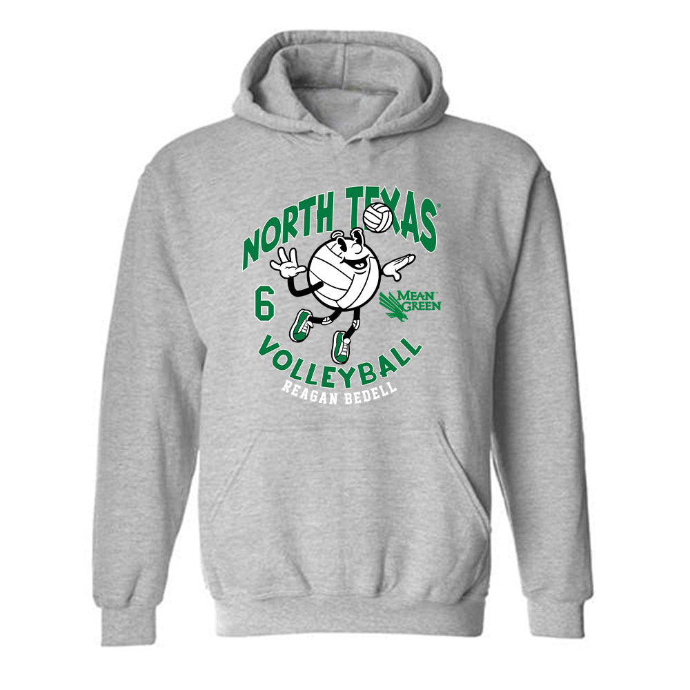 North Texas - NCAA Women's Volleyball : Reagan Bedell - Fashion Shersey Hooded Sweatshirt-0