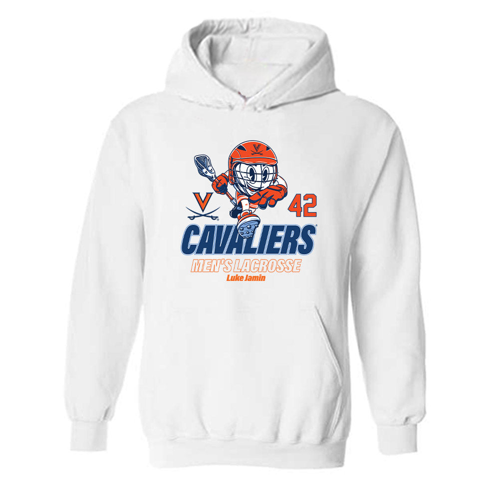 Virginia - NCAA Men's Lacrosse : Luke Jamin - Fashion Shersey Hooded Sweatshirt-0