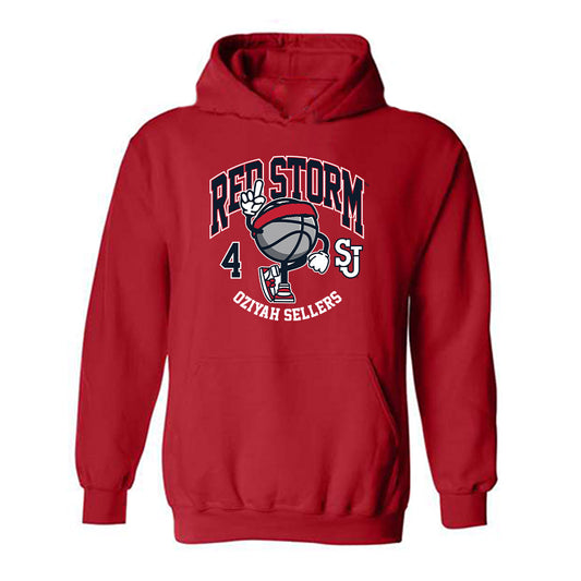 St. Johns - NCAA Men's Basketball : Oziyah Sellers - Fashion Shersey Hooded Sweatshirt-0