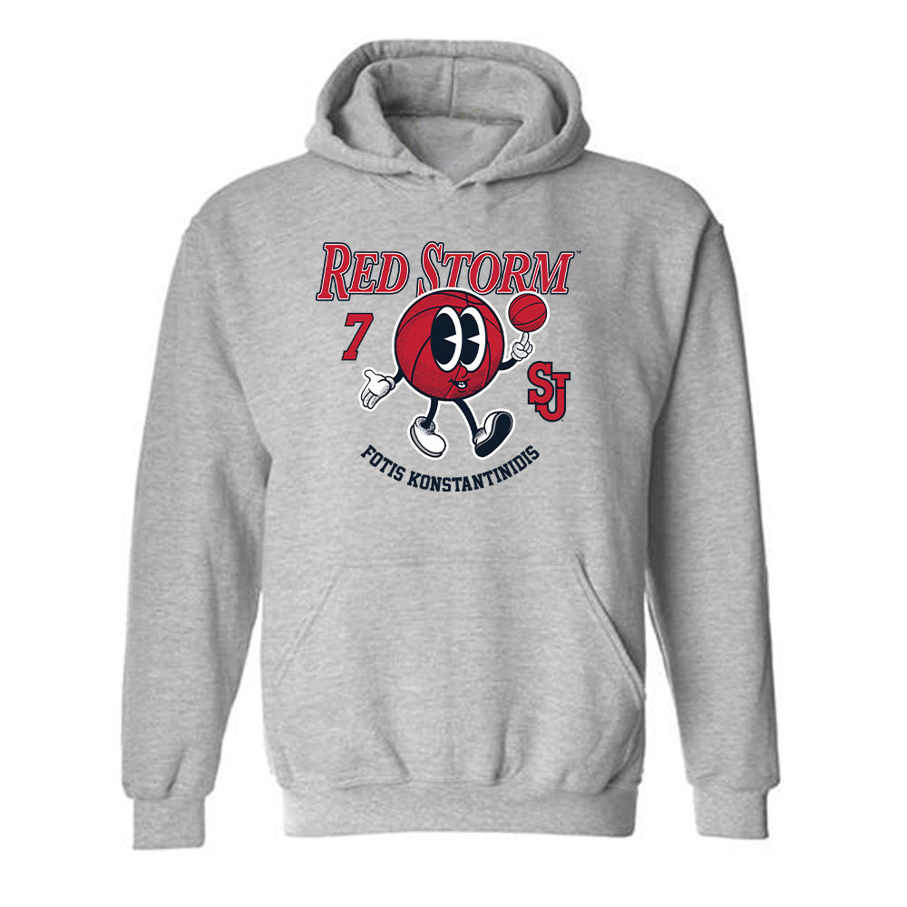 St. Johns - NCAA Men's Basketball : Fotis Konstantinidis - Fashion Shersey Hooded Sweatshirt-0