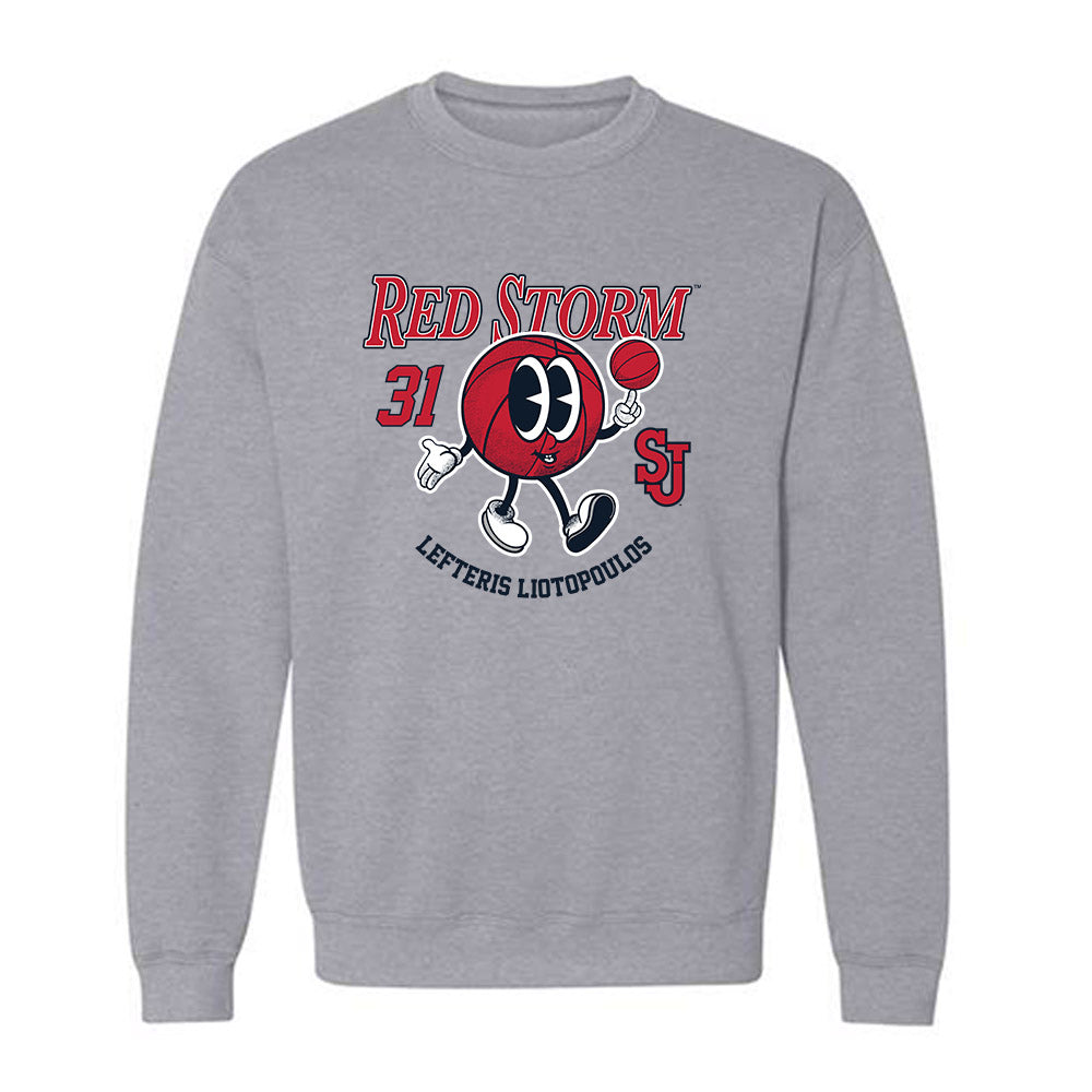 St. Johns - NCAA Men's Basketball : Lefteris Liotopoulos - Fashion Shersey Crewneck Sweatshirt-0