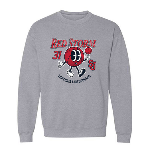 St. Johns - NCAA Men's Basketball : Lefteris Liotopoulos - Fashion Shersey Crewneck Sweatshirt-0