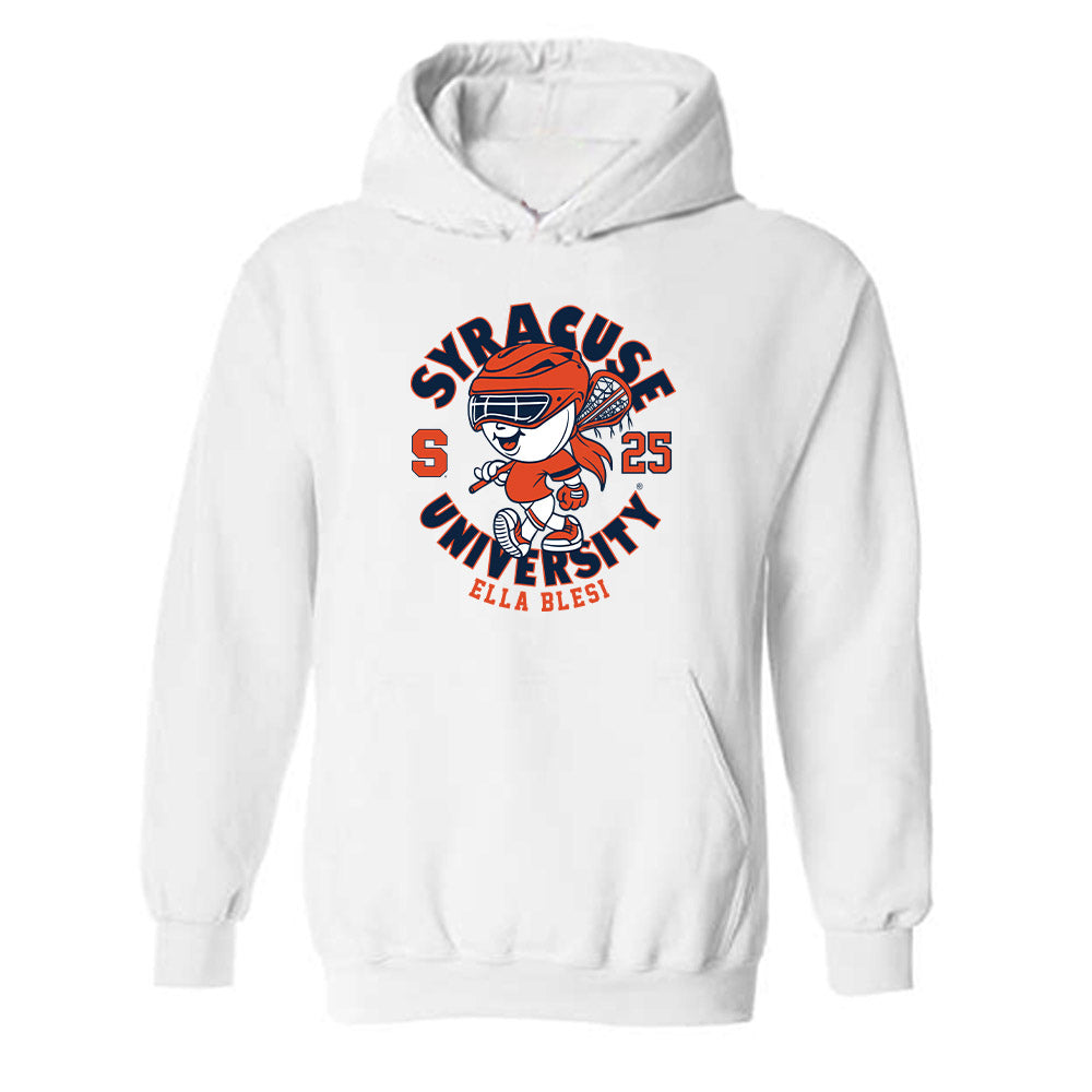 Syracuse - NCAA Women's Lacrosse : Ella Blesi - Fashion Shersey Hooded Sweatshirt-0
