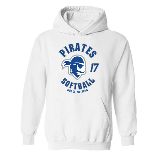 Seton Hall - NCAA Softball : Molly Mitman - Fashion Shersey Hooded Sweatshirt-0