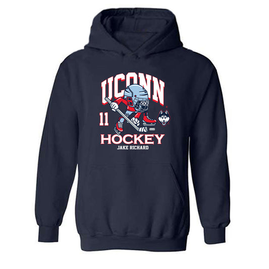 UConn - NCAA Men's Ice Hockey : Jake Richard - Fashion Shersey Hooded Sweatshirt