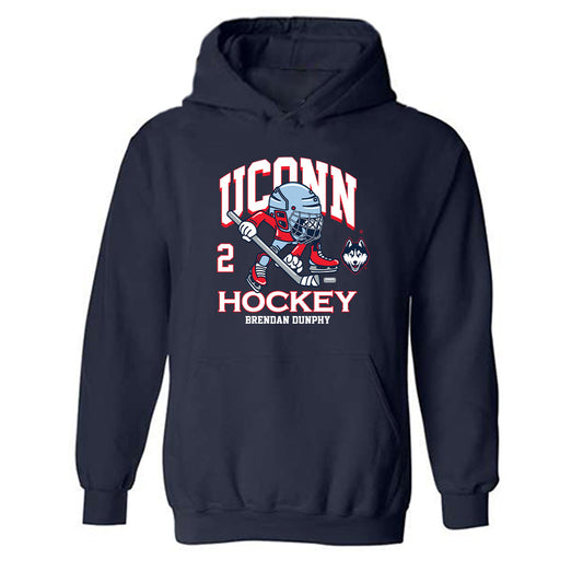 UConn - NCAA Men's Ice Hockey : Brendan Dunphy - Fashion Shersey Hooded Sweatshirt-0