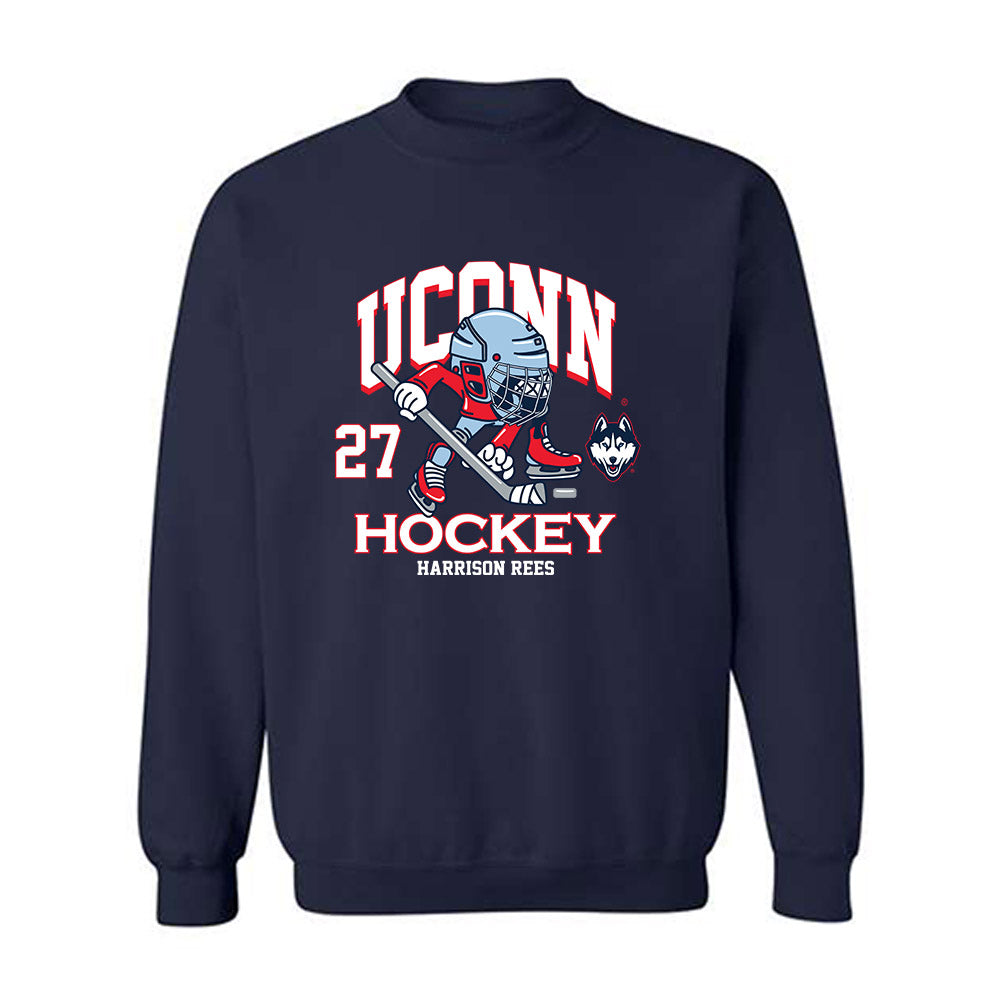 UConn - NCAA Men's Ice Hockey : Harrison Rees - Fashion Shersey Crewneck Sweatshirt