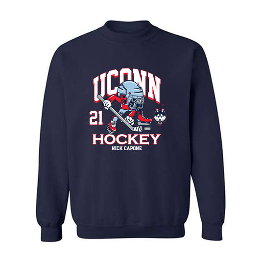 UConn - NCAA Men's Ice Hockey : Nick Capone - Fashion Shersey Crewneck Sweatshirt