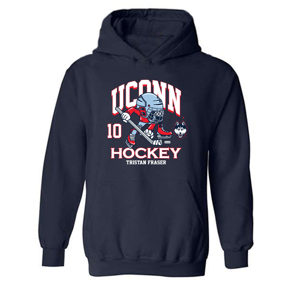 UConn - NCAA Men's Ice Hockey : Tristan Fraser - Fashion Shersey Hooded Sweatshirt