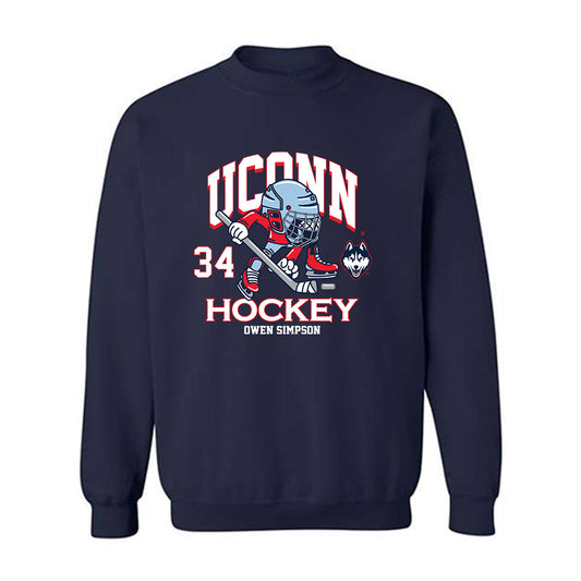 UConn - NCAA Men's Ice Hockey : Owen Simpson - Fashion Shersey Crewneck Sweatshirt