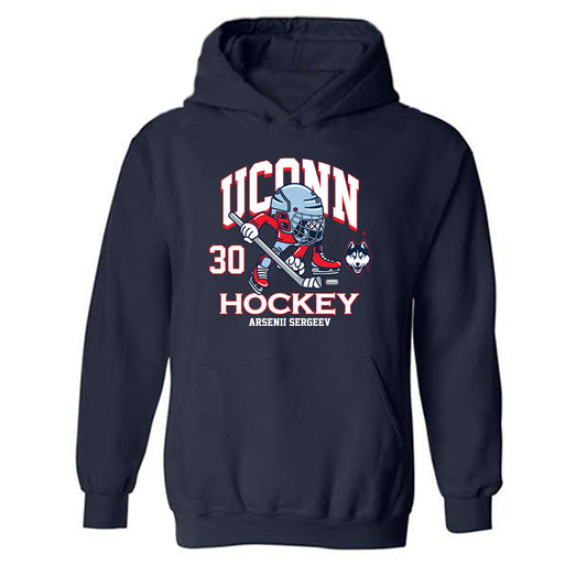 UConn - NCAA Men's Ice Hockey : Arsenii Sergeev - Fashion Shersey Hooded Sweatshirt