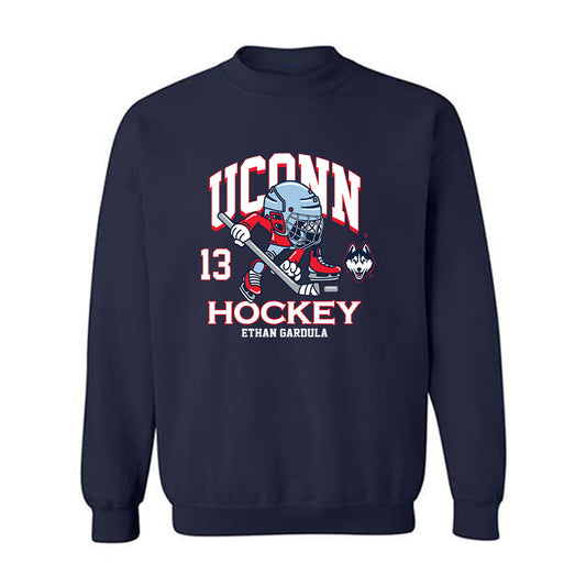 UConn - NCAA Men's Ice Hockey : Ethan Gardula - Fashion Shersey Crewneck Sweatshirt-0