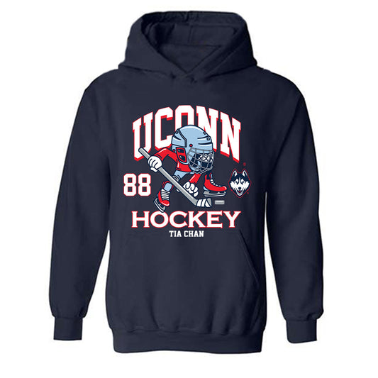 UConn - NCAA Women's Ice Hockey : Tia Chan - Fashion Shersey Hooded Sweatshirt