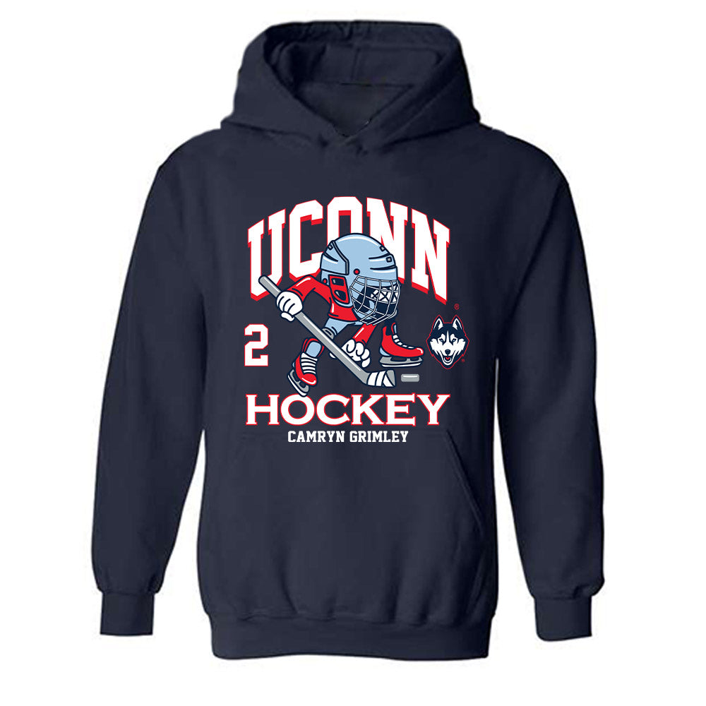 UConn - NCAA Women's Ice Hockey : Camryn Grimley - Fashion Shersey Hooded Sweatshirt-0