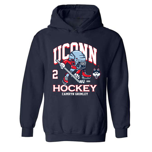 UConn - NCAA Women's Ice Hockey : Camryn Grimley - Fashion Shersey Hooded Sweatshirt-0