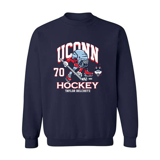UConn - NCAA Women's Ice Hockey : Taylor Belchetz - Fashion Shersey Crewneck Sweatshirt-0