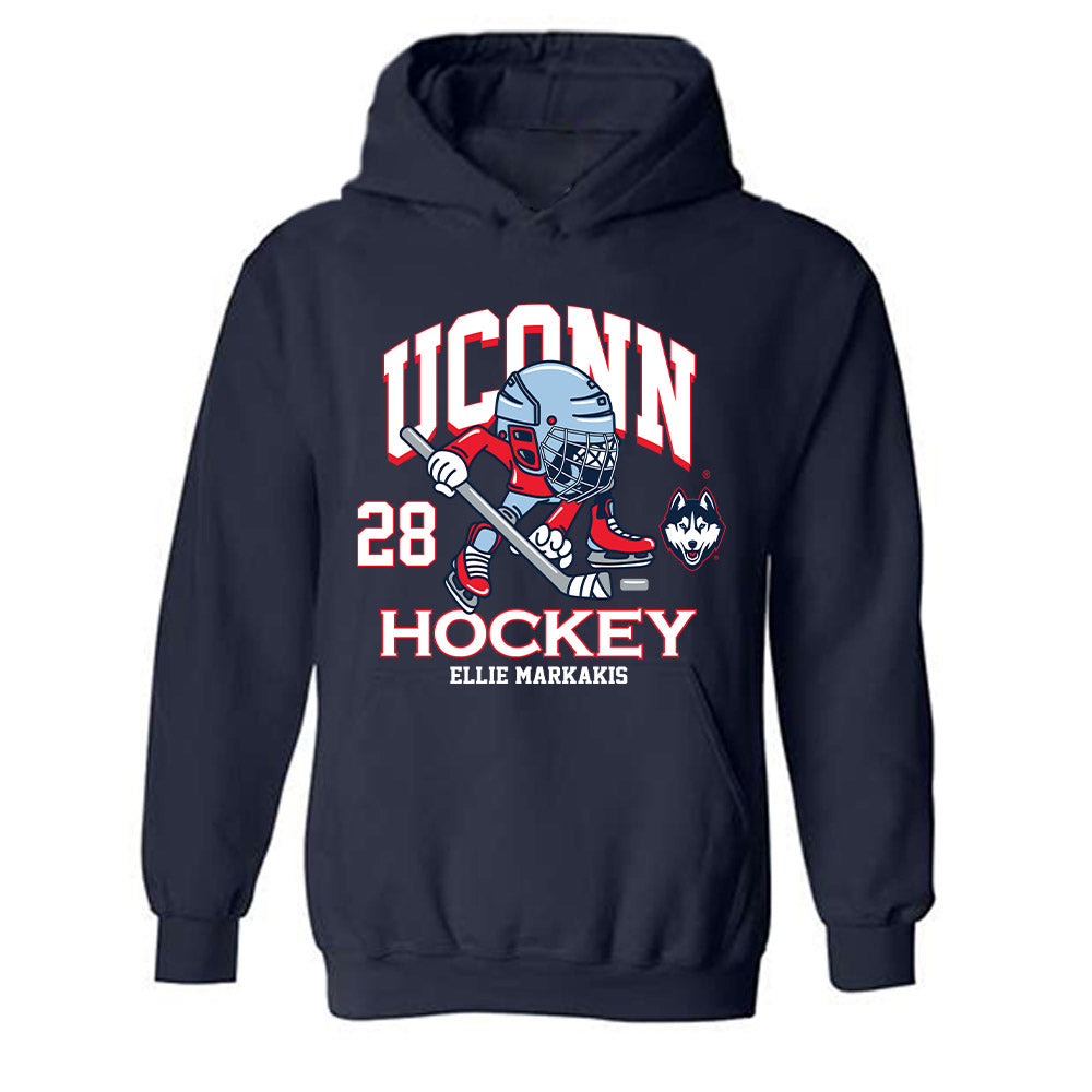 UConn - NCAA Women's Ice Hockey : Ellie Markakis - Fashion Shersey Hooded Sweatshirt-0