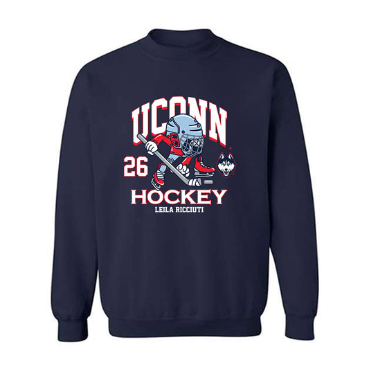 UConn - NCAA Women's Ice Hockey : Leila Ricciuti - Fashion Shersey Crewneck Sweatshirt-0