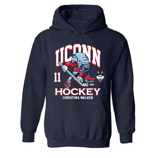 UConn - NCAA Women's Ice Hockey : Christina Walker - Fashion Shersey Hooded Sweatshirt