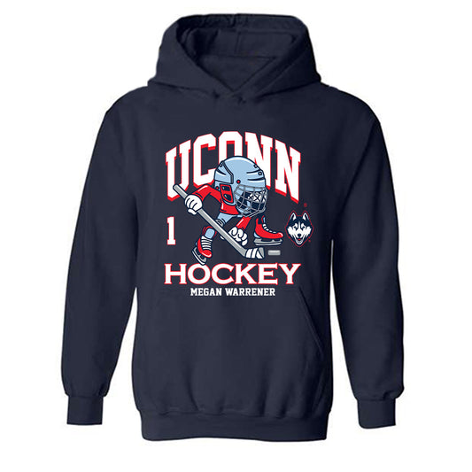 UConn - NCAA Women's Ice Hockey : Megan Warrener - Fashion Shersey Hooded Sweatshirt