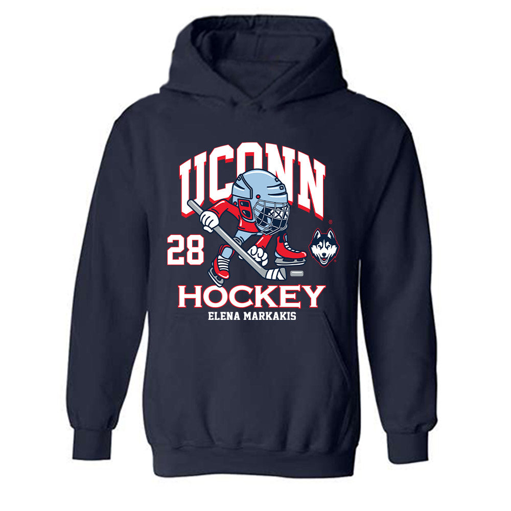 UConn - NCAA Women's Ice Hockey : Elena Markakis - Fashion Shersey Hooded Sweatshirt