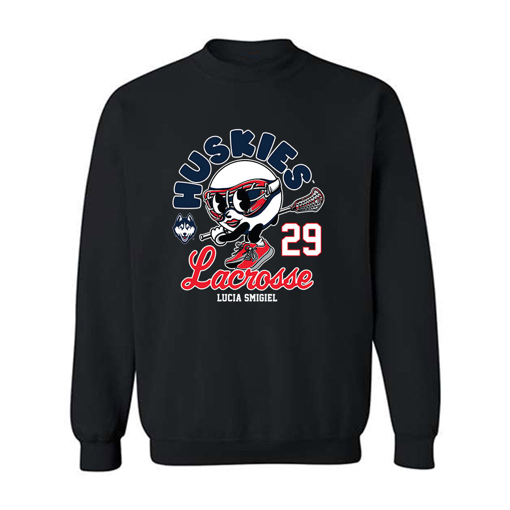 UConn - NCAA Women's Lacrosse : Lucia Smigiel - Fashion Shersey Crewneck Sweatshirt-0