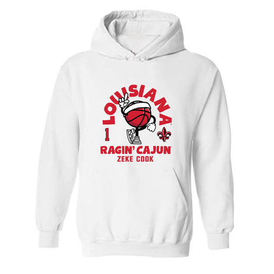 Louisiana - NCAA Men's Basketball : Zeke Cook - Fashion Shersey Hooded Sweatshirt-0