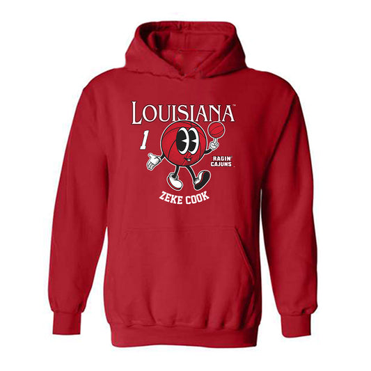 Louisiana - NCAA Men's Basketball : Zeke Cook - Fashion Shersey Hooded Sweatshirt-0