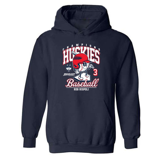 UConn - NCAA Baseball : Rob Rispoli - Fashion Shersey Hooded Sweatshirt-0