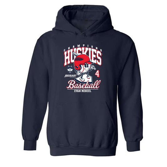 UConn - NCAA Baseball : Evan Menzel - Fashion Shersey Hooded Sweatshirt-0