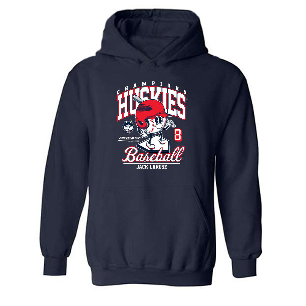 UConn - NCAA Baseball : Jack Larose - Fashion Shersey Hooded Sweatshirt