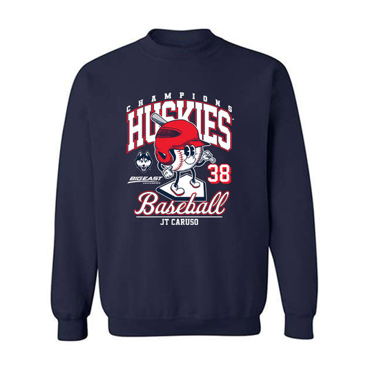 UConn - NCAA Baseball : JT Caruso - Fashion Shersey Crewneck Sweatshirt