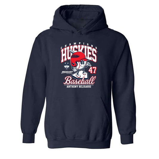 UConn - NCAA Baseball : Anthony Belisario - Fashion Shersey Hooded Sweatshirt-0