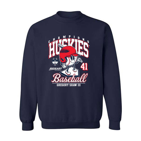 UConn - NCAA Baseball : Gregory Shaw III - Fashion Shersey Crewneck Sweatshirt