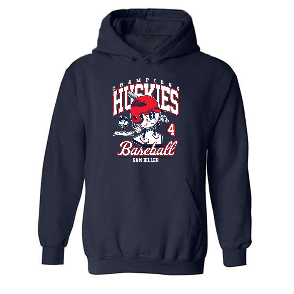 UConn - NCAA Baseball : Sam Biller - Fashion Shersey Hooded Sweatshirt-0