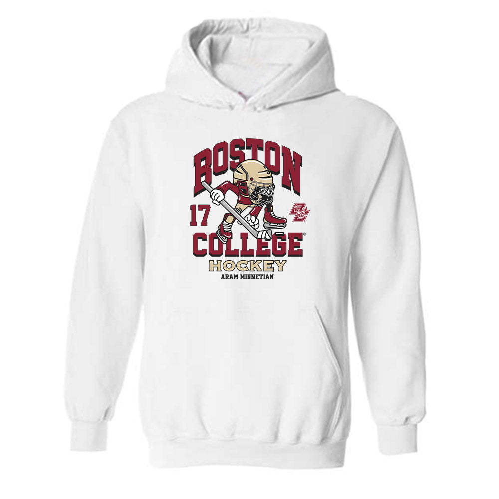 Boston College - NCAA Men's Ice Hockey : Aram Minnetian - Hooded Sweatshirt Fashion Shersey