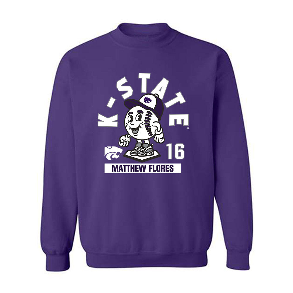 Kansas State - NCAA Baseball : Matthew Flores - Fashion Shersey Crewneck Sweatshirt-0