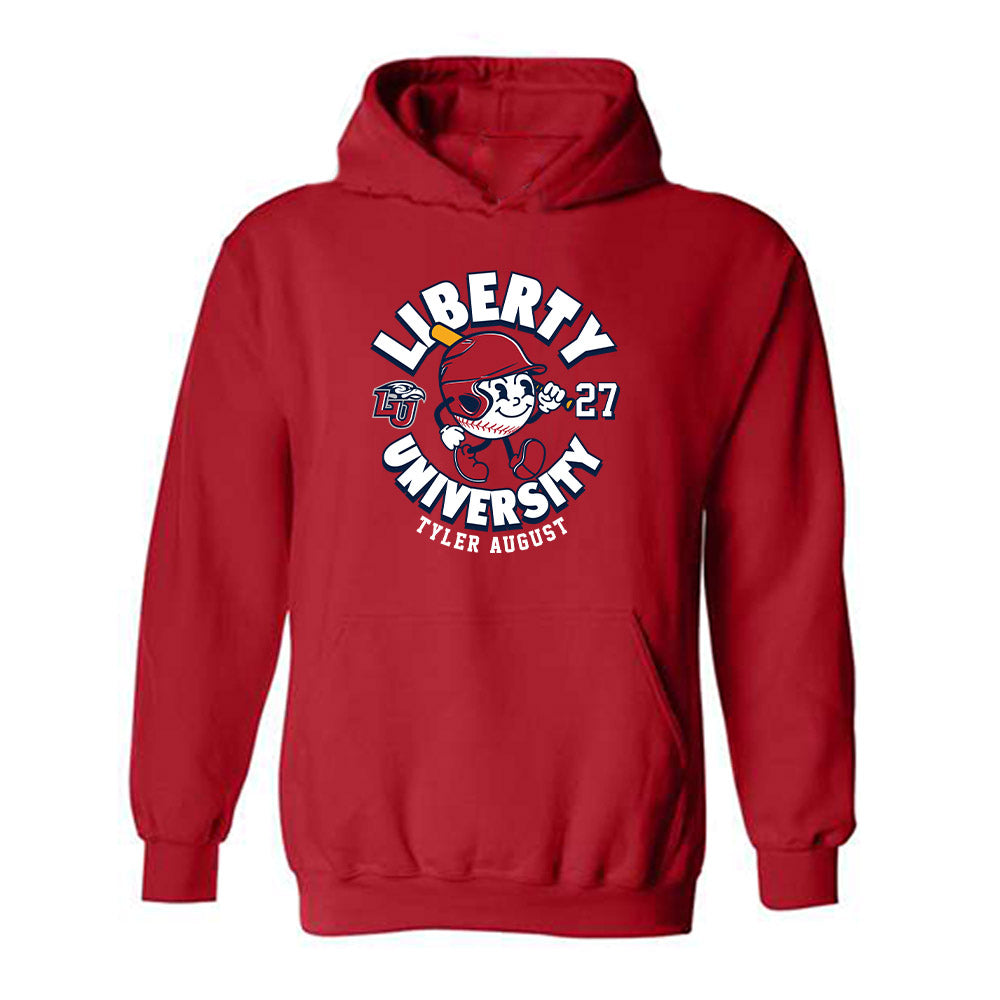 Liberty - NCAA Baseball : Tyler August - Fashion Shersey Hooded Sweatshirt-0