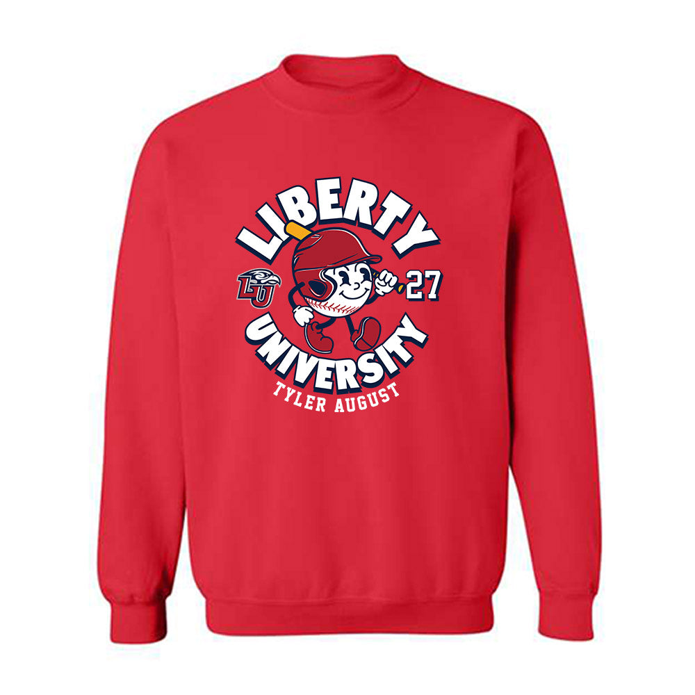 Liberty - NCAA Baseball : Tyler August - Fashion Shersey Crewneck Sweatshirt-0