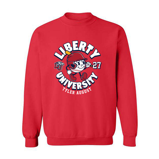 Liberty - NCAA Baseball : Tyler August - Fashion Shersey Crewneck Sweatshirt-0