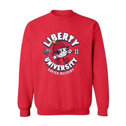 Liberty - NCAA Baseball : Xavier McCoury - Fashion Shersey Crewneck Sweatshirt-0