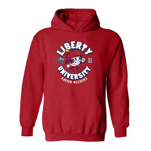 Liberty - NCAA Baseball : Xavier McCoury - Fashion Shersey Hooded Sweatshirt-0
