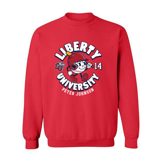 Liberty - NCAA Baseball : Peter Johnson - Fashion Shersey Crewneck Sweatshirt-0