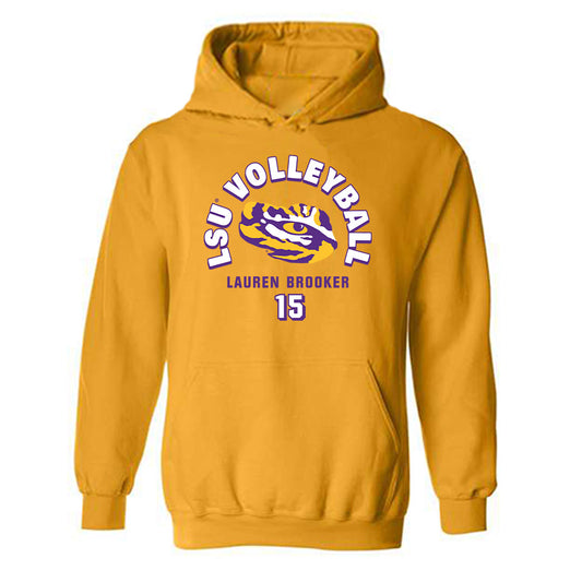 LSU - NCAA Women's Volleyball : Lauren Brooker - Fashion Shersey Hooded Sweatshirt-0