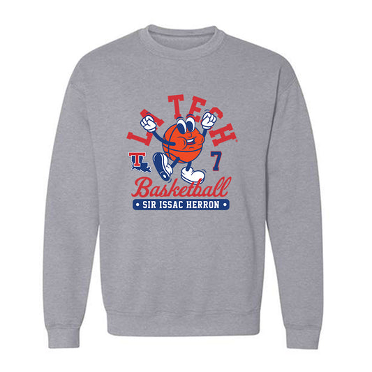 LA Tech - NCAA Men's Basketball : Sir issac Herron - Fashion Shersey Crewneck Sweatshirt-0