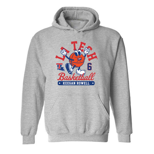 LA Tech - NCAA Men's Basketball : Keegan Rowell - Fashion Shersey Hooded Sweatshirt-0