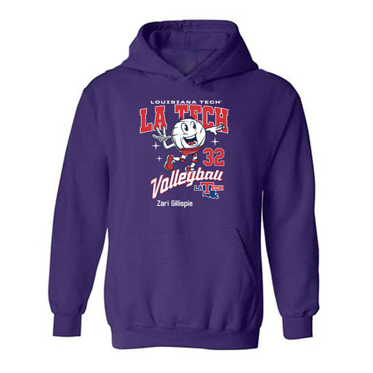 LA Tech - NCAA Women's Volleyball : Zari Gillispie - Fashion Shersey Hooded Sweatshirt-0