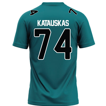 Coastal Carolina - NCAA Football : Jacob Katauskas - Teal Football Jersey